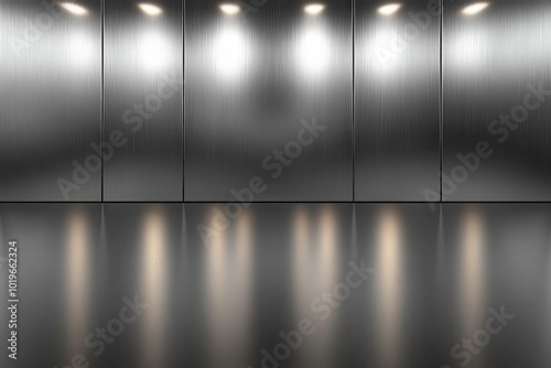 sleek silver metallic gradient background transitioning smoothly into a blurred chrome finish creating a polished surface ideal for banner designs and contemporary visual presentations