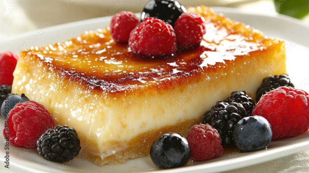 Sweet Dessert with Berries on a Elegant Plate Sweet Dessert with Berries on a Elegant Plate