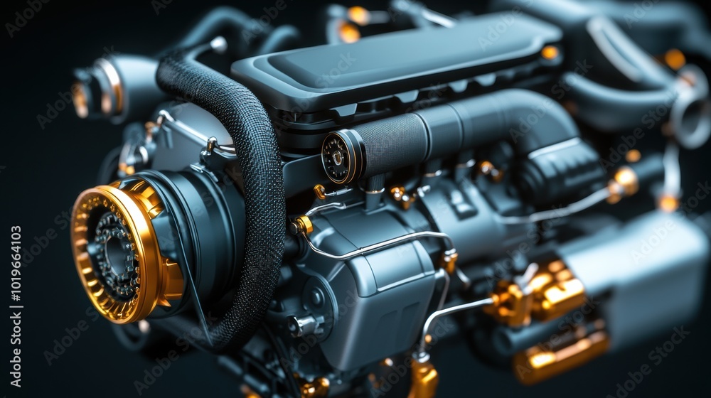 Obraz premium Detailed Close-Up of a High-Performance Engine Component