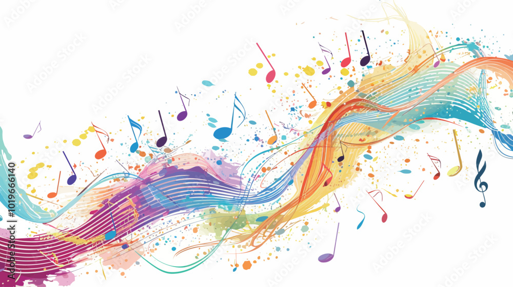 Fototapeta premium Colorful musical notes on a white background. Eps 10 vector file. 