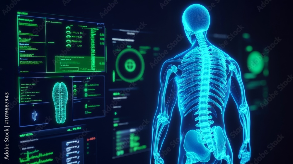 advanced spinal analysis dashboard, ethereal blue advanced spinal analysis dashboard, ethereal blue