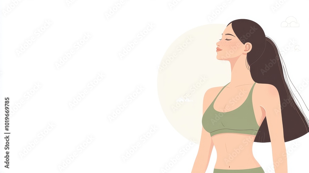 profile view of fit woman, olive green sports bra profile view of fit woman, olive green sports bra