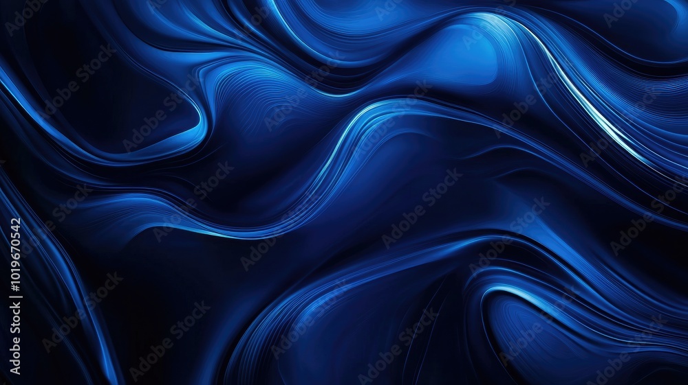 Obraz premium Abstract Swirling Blue and Black Design