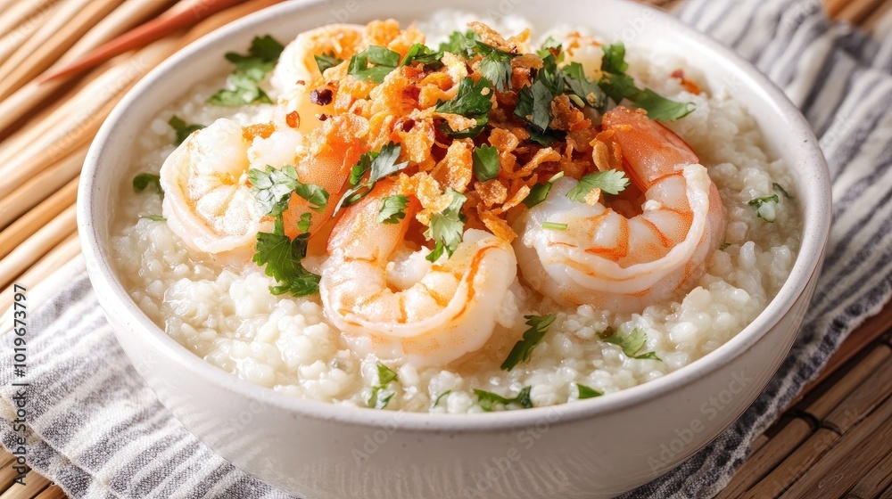 Shrimp and Rice Bowl with Fresh Herbs and Crispy Topping Shrimp and Rice Bowl with Fresh Herbs and Crispy Topping