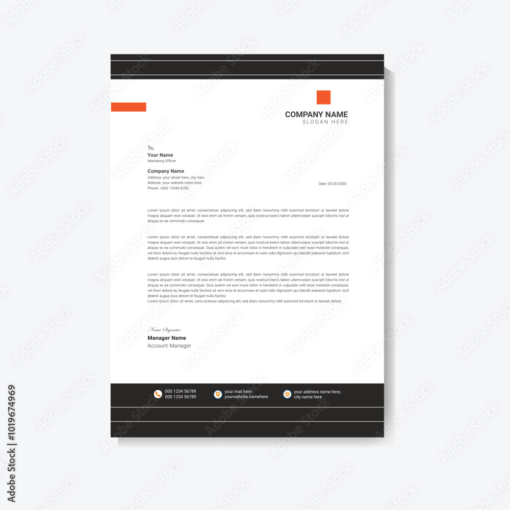 Letterhead design template, Printable A4 size. Letterhead design template, Printable A4 size.
