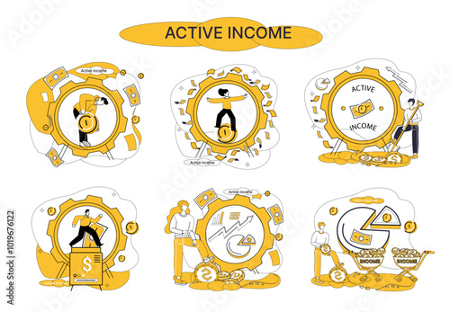 Salary earnings vector illustration. Reward, crown kings, awaits those who navigate journey salary earnings wisely Rich, tapestry luxury, is woven with threads spun from loom salary earnings
