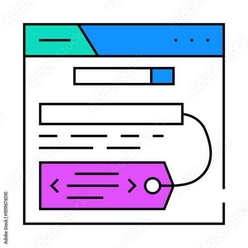 meta tags title description seo line icon vector. meta tags title description seo sign. isolated symbol illustration