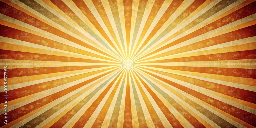 Fototapeta premium Abstract Vintage Sunburst Background with Grunge Texture and Radiating Stripes
