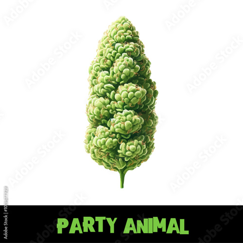 Vector Illustrated Party Animal Cannabis Bud Strain Cartoon