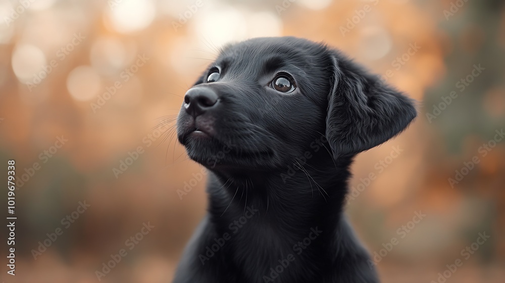 Picture of a cute little black puppy : Generative AI Picture of a cute little black puppy : Generative AI