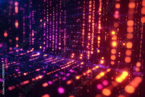 Wallpaper Mural Digital Technology background of data and network created with Generative AI Torontodigital.ca