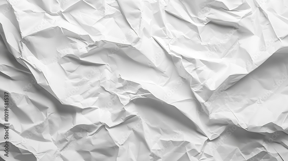 Crumpled White Paper Texture Background : Generative AI Crumpled White Paper Texture Background : Generative AI