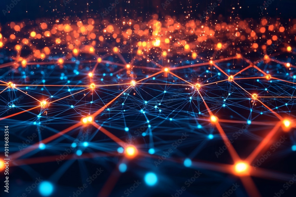 Digital Technology background of data and network created with Generative AI Digital Technology background of data and network created with Generative AI