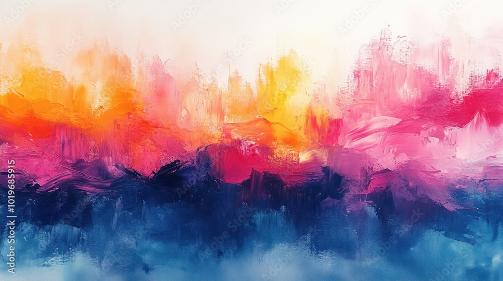 Fototapeta premium A vibrant abstract watercolor painting, blending soft pastel shades with bold splashes of color.