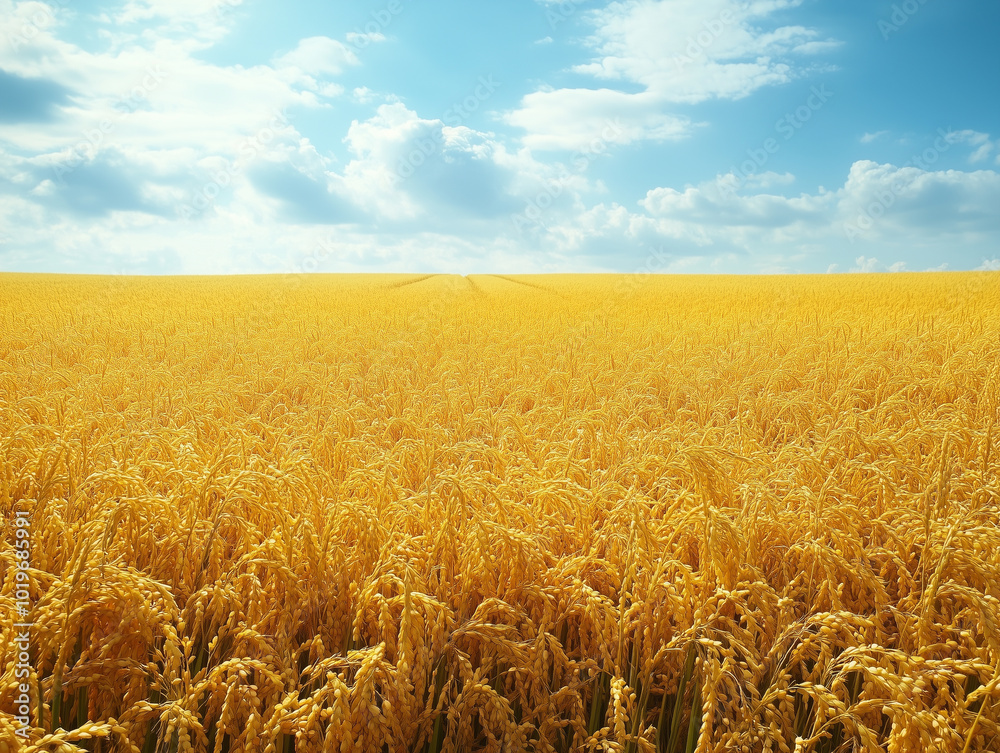 Naklejka premium golden wheat field