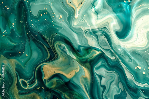  Trendy green psychedelic liquid marble abstract art background design