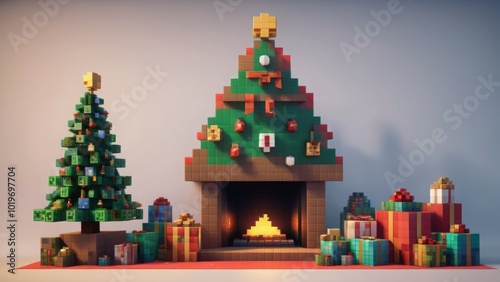 christmas, pixels