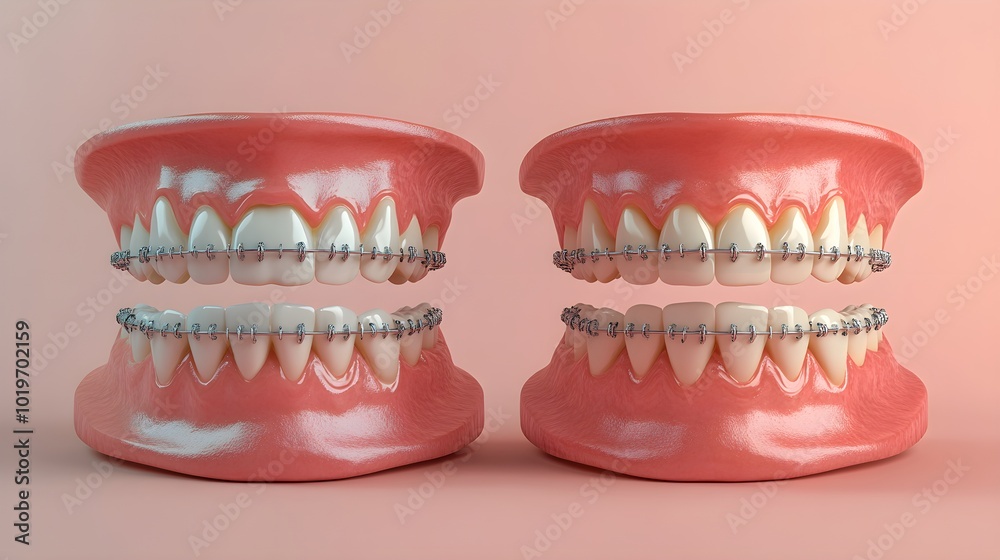 Side-by-side comparison of a smile before and after braces, highlighting dramatic alignment improvements after 18 months of treatment