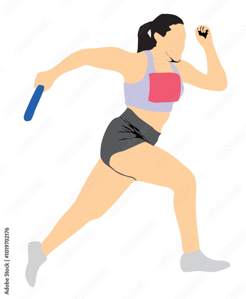 obstacle race athlete full isolated on white 
