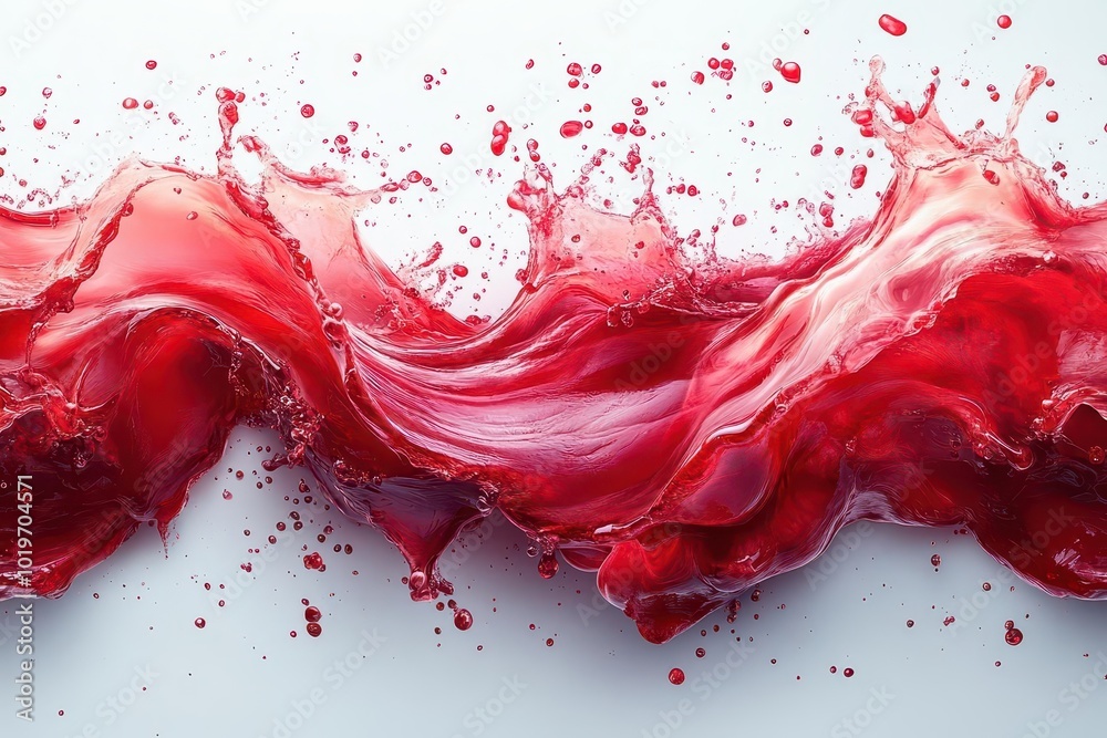 splash of red liquid on a stark white background creating a dramatic and striking visual the contrasting colors evoke strong emotions and can symbolize vitality or conflict splash of red liquid on a stark white background creating a dramatic and striking visual the contrasting colors evoke strong emotions and can symbolize vitality or conflict