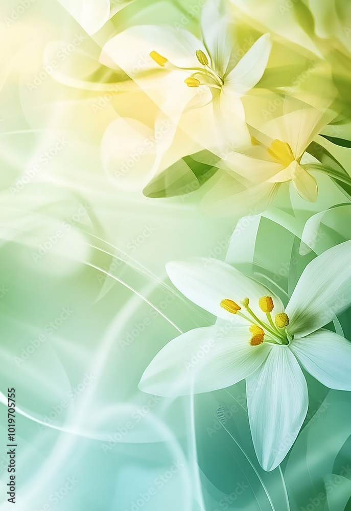 Obraz premium Softly blurred spring background, ideal for holiday-themed wallpapers Close up of tree branch with white blossoms