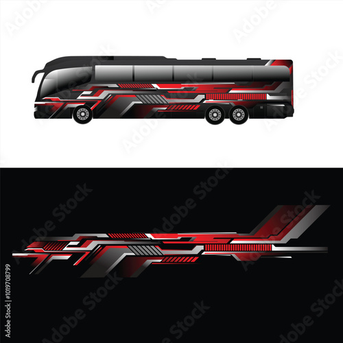 bus body wrap sticker design. modern stickers