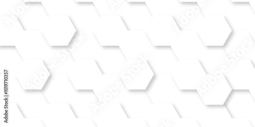 White abstract honeycomb mosaic and tile geometric hexagon vector illustration. geometric digital technology polygon science vintage square mosaic and web cover business texture.