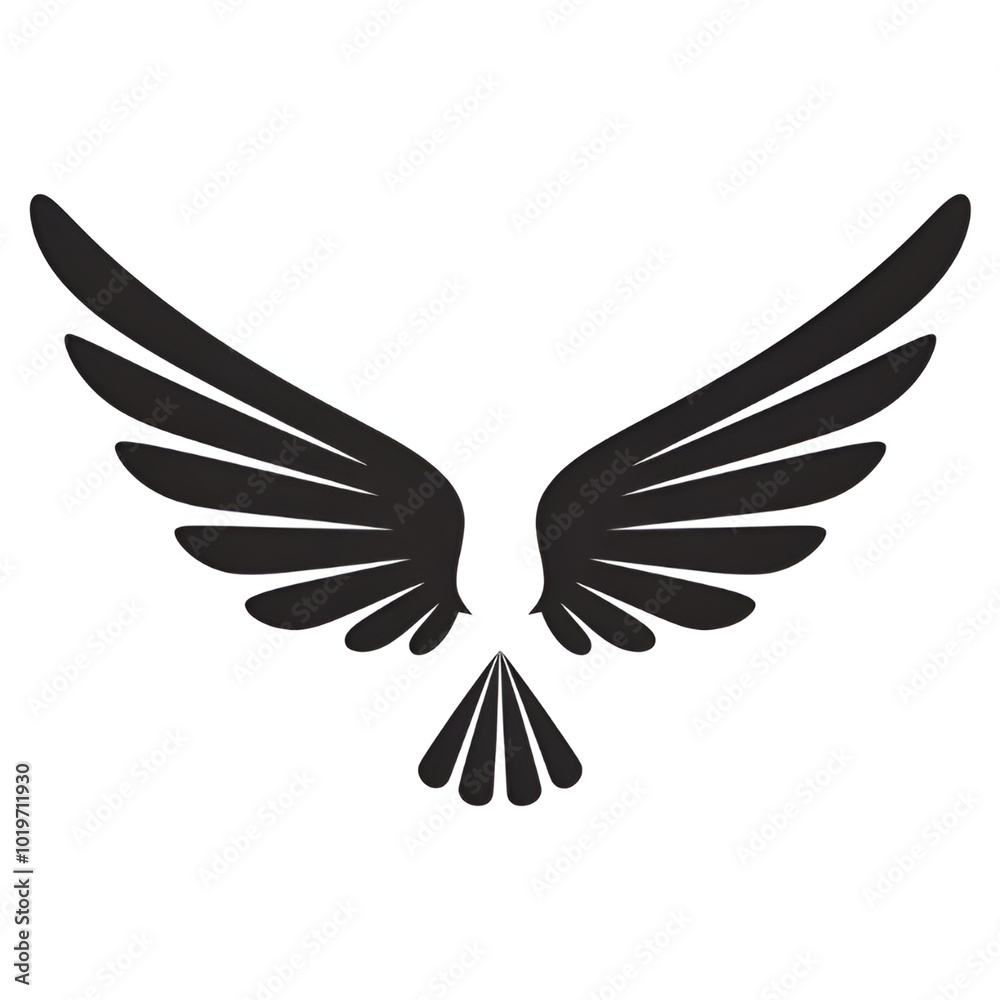 Obraz premium A vector silhouette image of a wings icon with a white background 