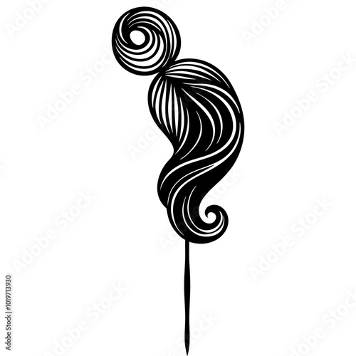 Black silhouette hair accessory, hairpins vector image