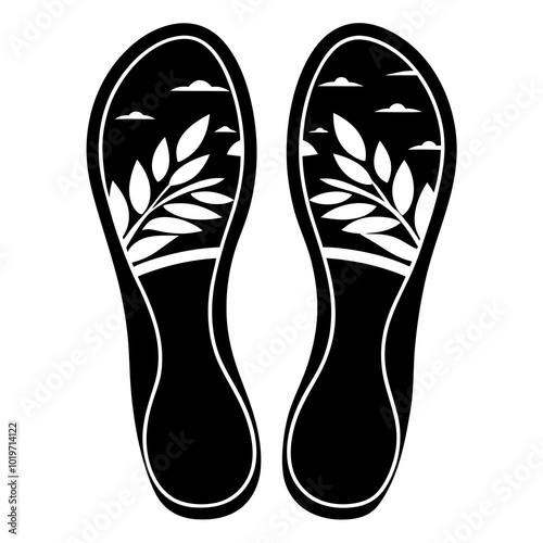 Insole silhouette vector icon. vectors Black and White Stock Photo