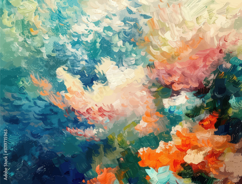 Abstract Oil Painting with Vibrant Colors