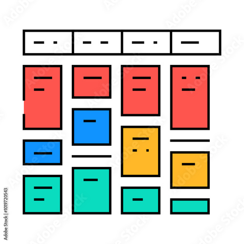 blocking time management line icon vector. blocking time management sign. isolated symbol illustration