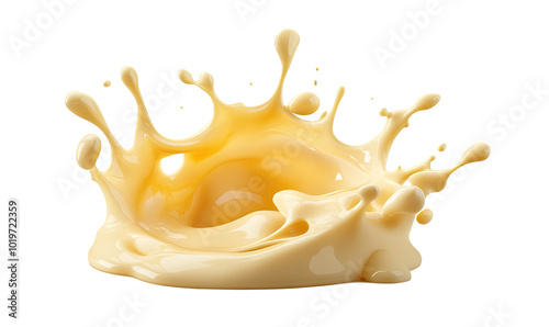 Delicious melted cheese splash on white background