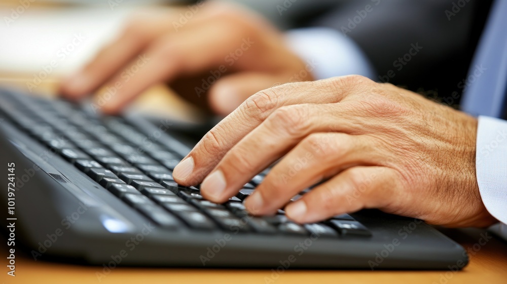 Close-up of hands typing on a keyboard, emphasizing work or communication. Close-up of hands typing on a keyboard, emphasizing work or communication.