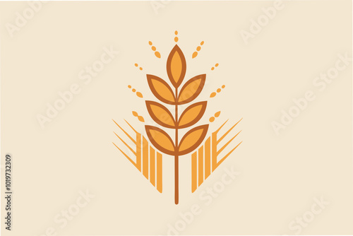 Agriculture wheat vector illustration elements of wheat grain, wheat ears, seed or rye