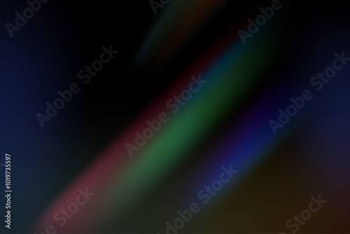 Dynamic lens flare and rainbow prism effect on transparent background. Rainbow light rays, lens flare, reflection effect from crystal, glass or gem. Blur colorful rainbow crystal light leaks.