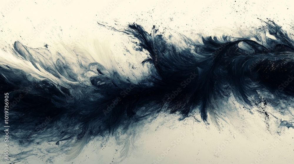 Abstract Ink Swirls with White and Black Hues Abstract Ink Swirls with White and Black Hues