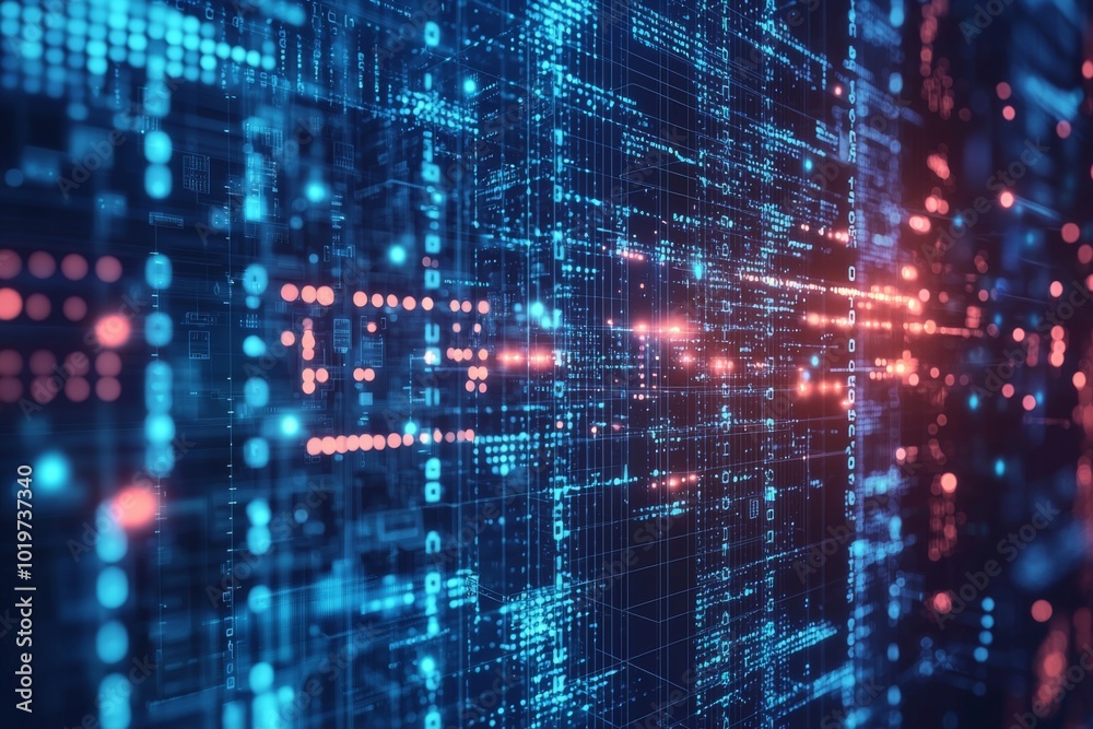 Fototapeta premium Digital Technology background of data and network