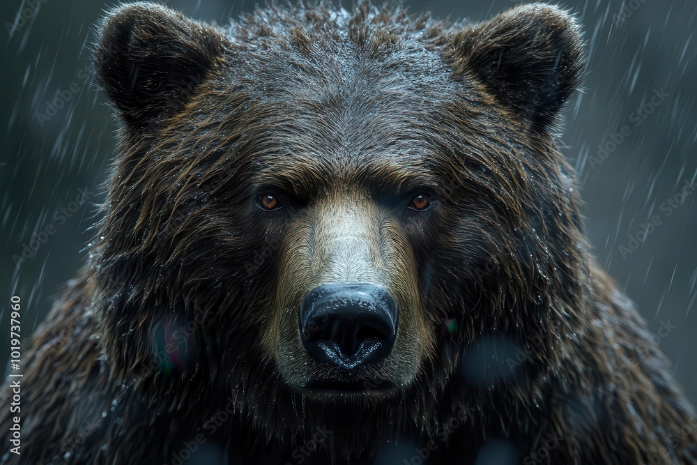 stunning brown bear emerging stealthily through a veil of morning fog capturing the wild beauty of nature in a photorealistic artistic representation stunning brown bear emerging stealthily through a veil of morning fog capturing the wild beauty of nature in a photorealistic artistic representation