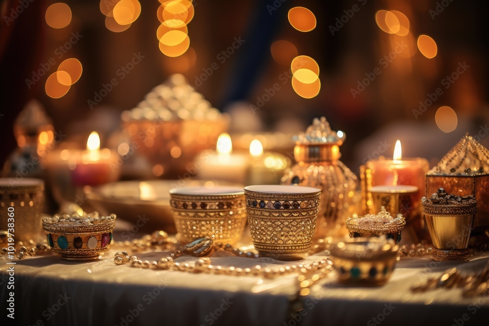 Elegant Decorative Items with Soft Focus Lighting Elegant Decorative Items with Soft Focus Lighting