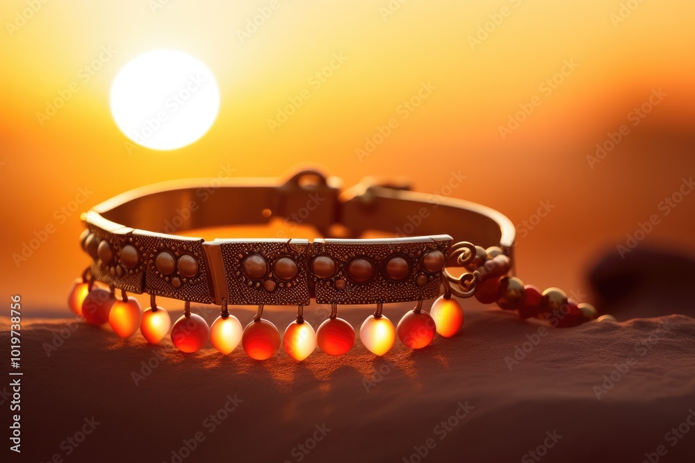 Elegant Bracelet with Colorful Charms at Sunset Elegant Bracelet with Colorful Charms at Sunset