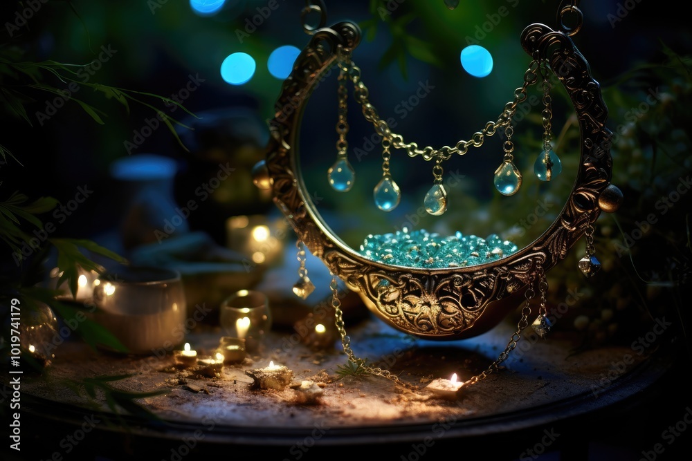 Elegant Glass Beads with Soft Glow and Mystical Decor