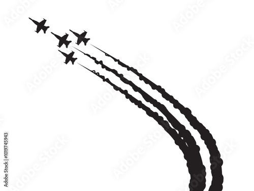 Airplane Flying Formation jet plane