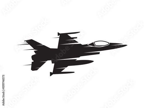 Fighter jet flying on a white background