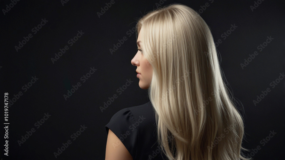 Naklejka premium Waterfall Braid and Cascading Silver Tresses: A Creative Hair Photography Shot