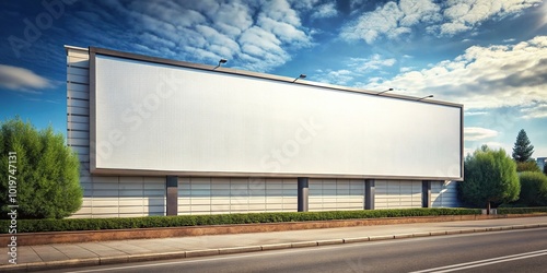 billboard on sidewalk with long shot perspective