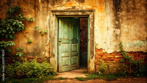 Mysterious doorway leading to nowhere , mystery, fantasy, surreal, unknown, enigma, portal, entrance, exit, isolation, uncertainty