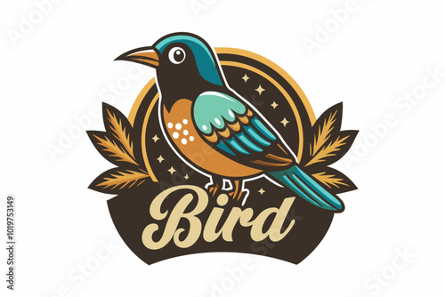 Beautiful bird logo vector art illustration  photo