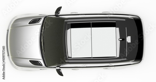 Foto 3D rendering of Ranger Rover 2012 on isolated background
