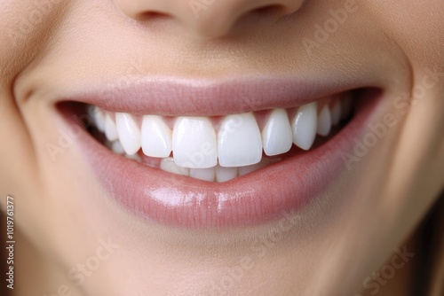 Close-up of a Person's Smile with White Teeth